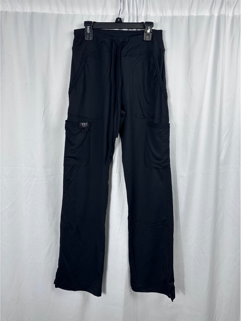QBK Black Nylon Spandex Cargo Pants S-Tall